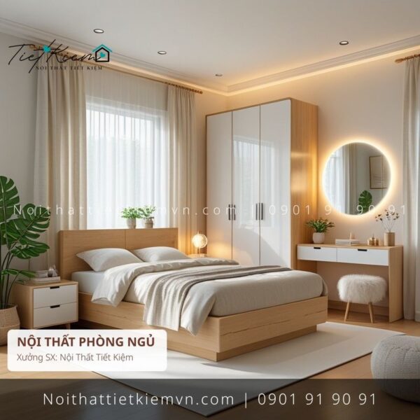 top 3 giường cao cấp Japandi giá rẻ 1 Giường Ngủ Nội Thất Tiết Kiệm HCM