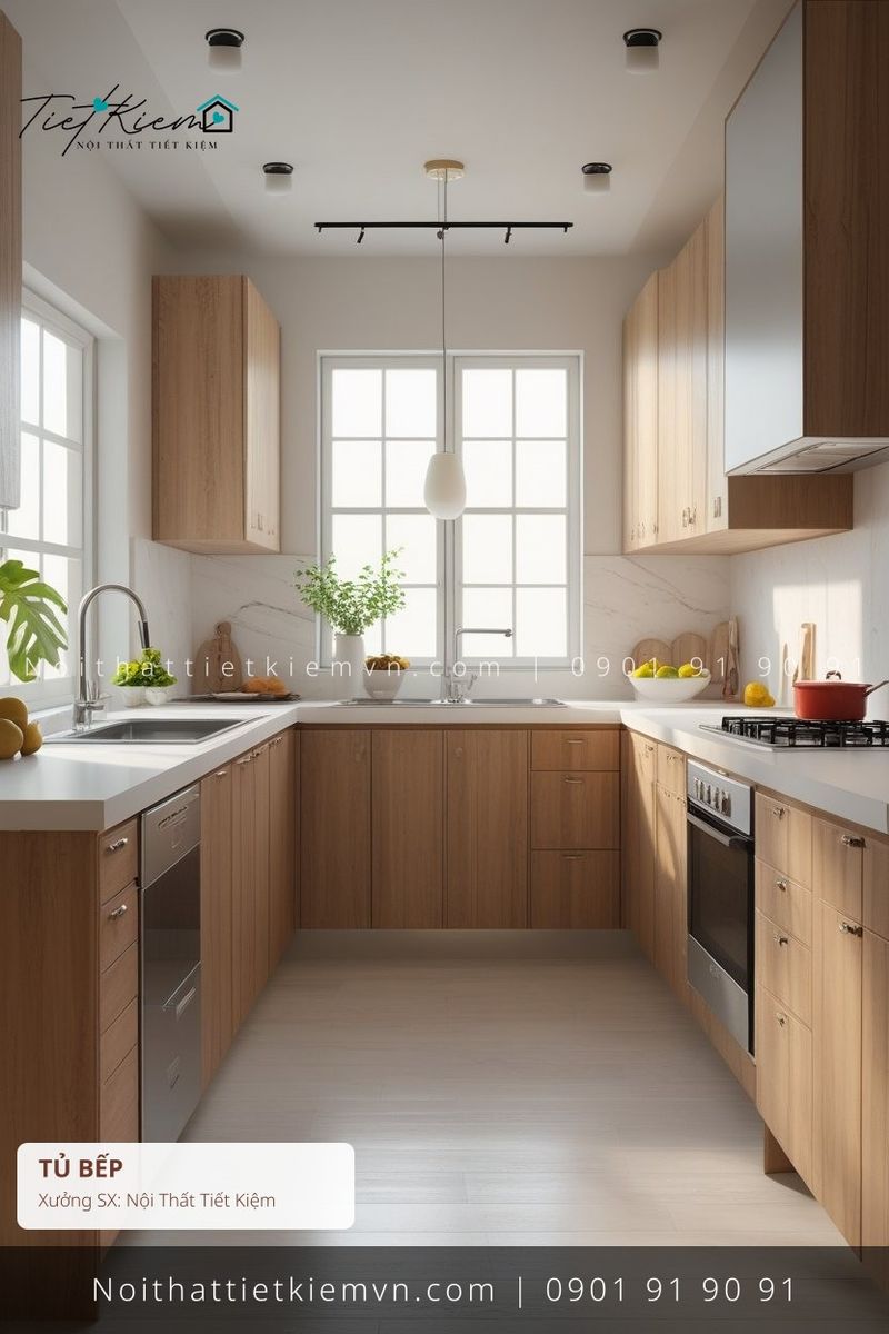 top 3 tủ bếp gỗ thanh lịch giá rẻ - Tủ Bếp - Nội Thất Tiết Kiệm