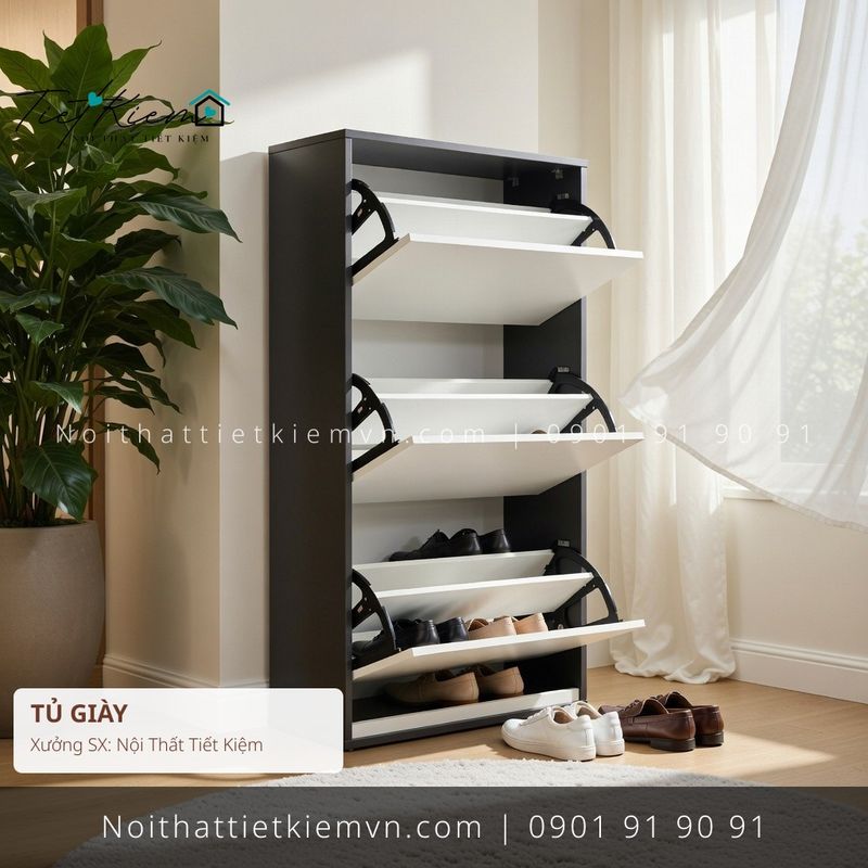 top 3 tủ giầy cánh lùa cao cấp HCM giá rẻ - Tủ Giày - Nội Thất Tiết Kiệm