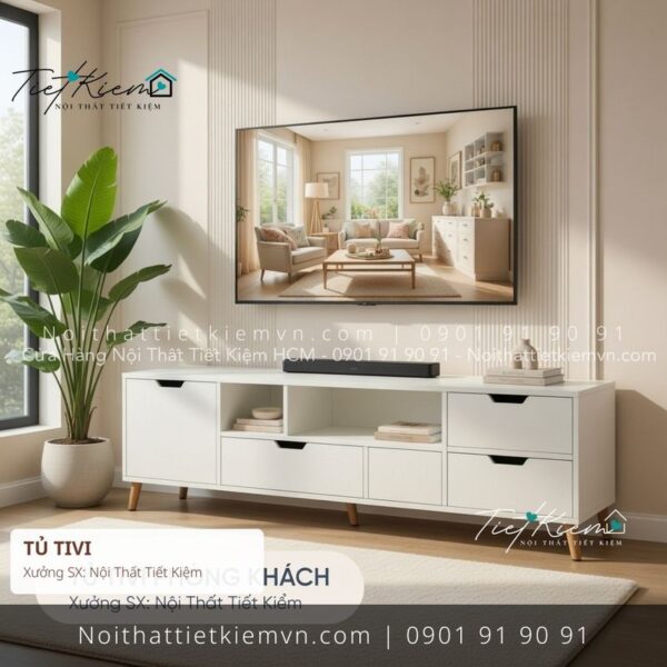 top 3 tủ tv MDF đẽp giá rẻ 1 Kệ Tủ Tivi Nội Thất Tiết Kiệm HCM