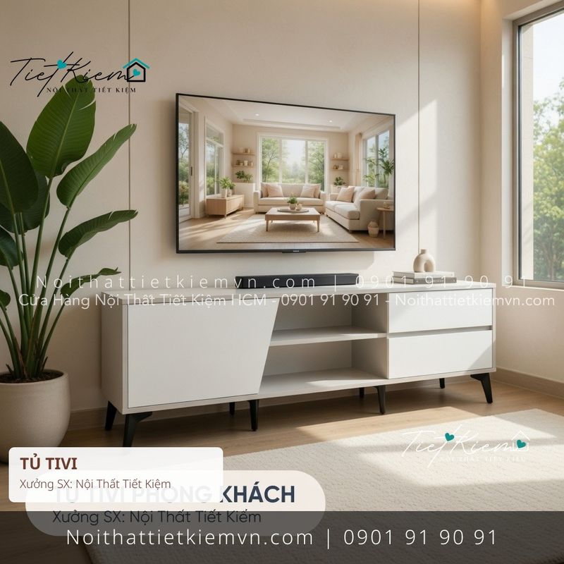 top 3 tủ tv MDF đẽp giá rẻ - Kệ Tủ Tivi - Nội Thất Tiết Kiệm