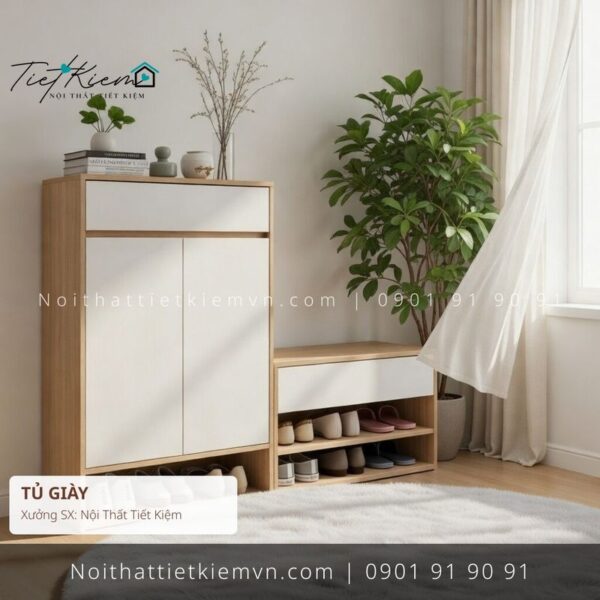 top 39 tủ giầy cửa lùa phòng khách sang trọng giá rẻ 1 Tủ Giày Nội Thất Tiết Kiệm HCM