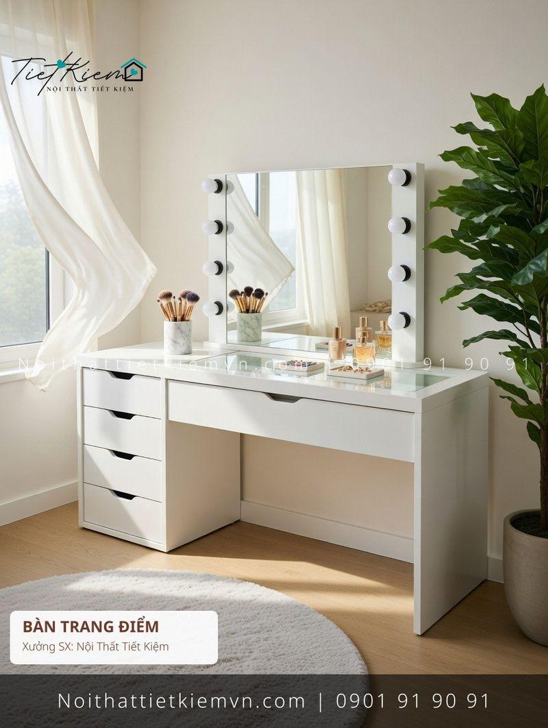 top 52 bàn trang điểm có kéo Scandinavian hiện đại giá rẻ - Bàn Trang Điểm - Nội Thất Tiết Kiệm