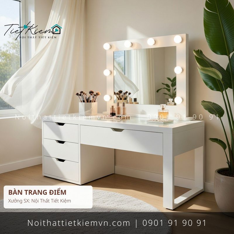 top 52 bàn trang điểm có kéo Scandinavian hiện đại giá rẻ - Bàn Trang Điểm - Nội Thất Tiết Kiệm