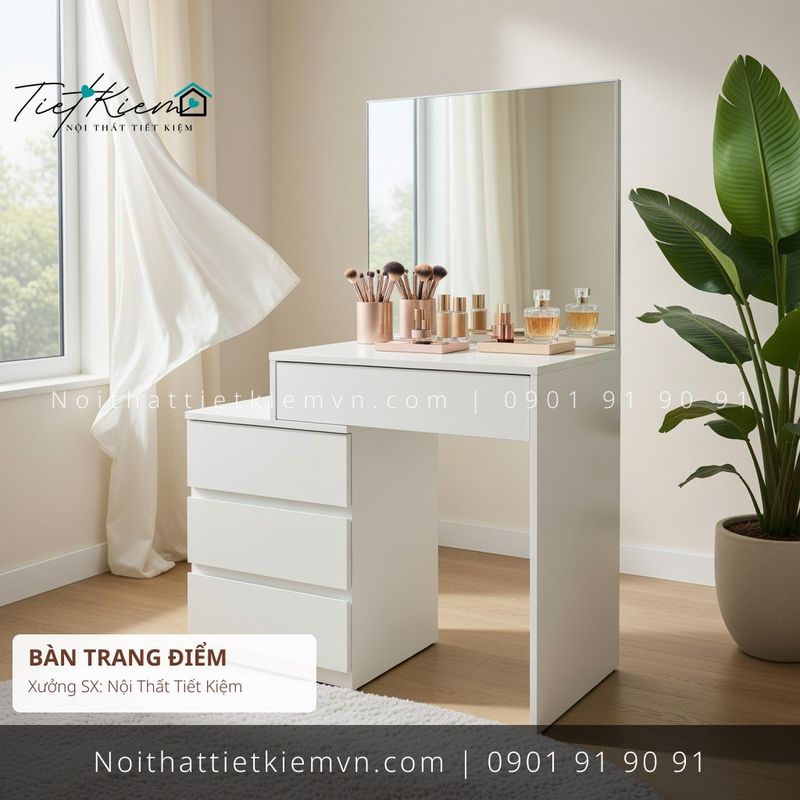 top 52 bàn trang điểm có kéo Scandinavian hiện đại giá rẻ - Bàn Trang Điểm - Nội Thất Tiết Kiệm