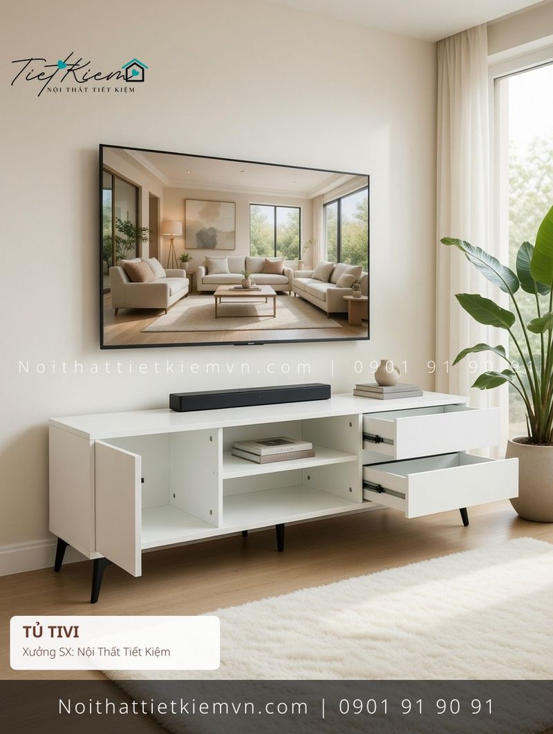 top 52 các mẫu tủ tivi phòng khách chung cư HCM giá rẻ - Kệ Tủ Tivi - Nội Thất Tiết Kiệm