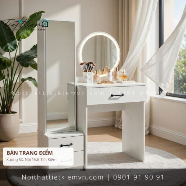 top 9 bàn trang điểm màu trắng cho căn hộ giá rẻ 1 Bàn Trang Điểm Nội Thất Tiết Kiệm HCM