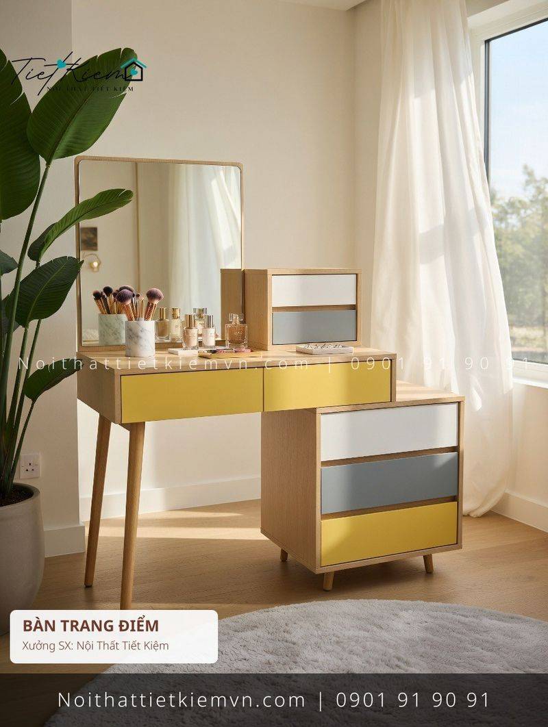 top 9 bàn trang điểm màu trắng cho căn hộ giá rẻ - Bàn Trang Điểm - Nội Thất Tiết Kiệm