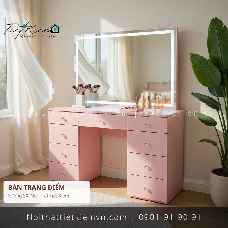 top 9 bàn trang điểm màu trắng cho căn hộ giá rẻ - Bàn Trang Điểm - Nội Thất Tiết Kiệm