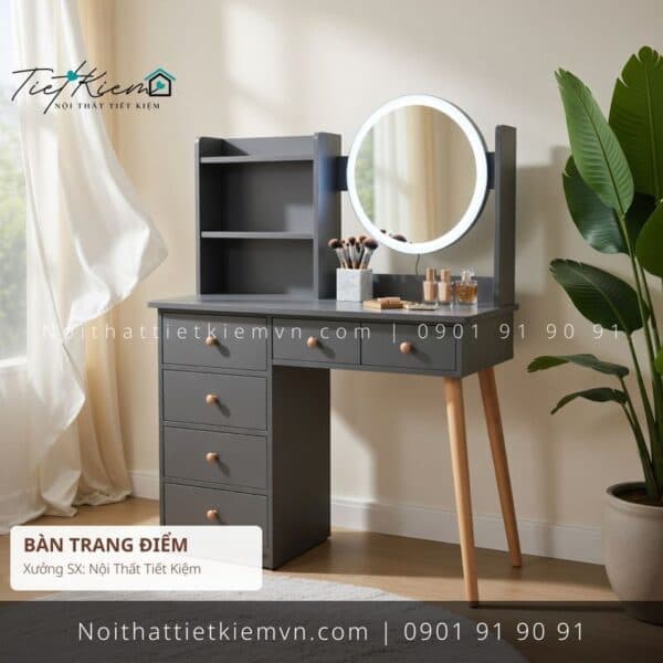 top 9 các mẫu bàn trang điểm cửa kính có ghế cho căn hộ giá rẻ 1 Bàn Trang Điểm Nội Thất Tiết Kiệm HCM