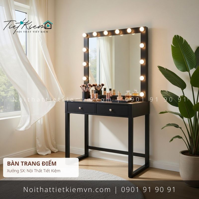 top 9 các mẫu bàn trang điểm cửa kính có ghế cho căn hộ giá rẻ - Bàn Trang Điểm - Nội Thất Tiết Kiệm