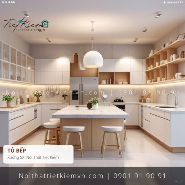 top 9 các mẫu tủ bếp đa năng sang trọng giá rẻ 1 Tủ Bếp Nội Thất Tiết Kiệm HCM
