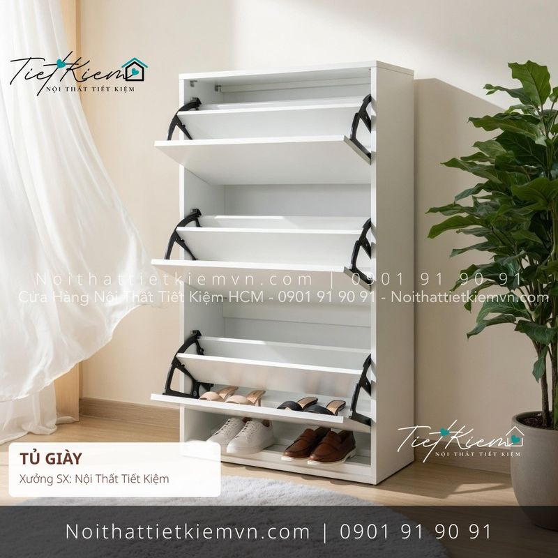 top 9 các mẫu tủ giầy cửa mở MDF giá rẻ - Tủ Giày - Nội Thất Tiết Kiệm