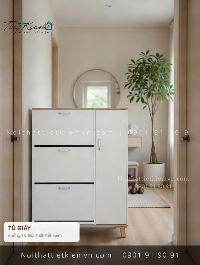top 9 các mẫu tủ giầy cửa mở MDF giá rẻ - Tủ Giày - Nội Thất Tiết Kiệm