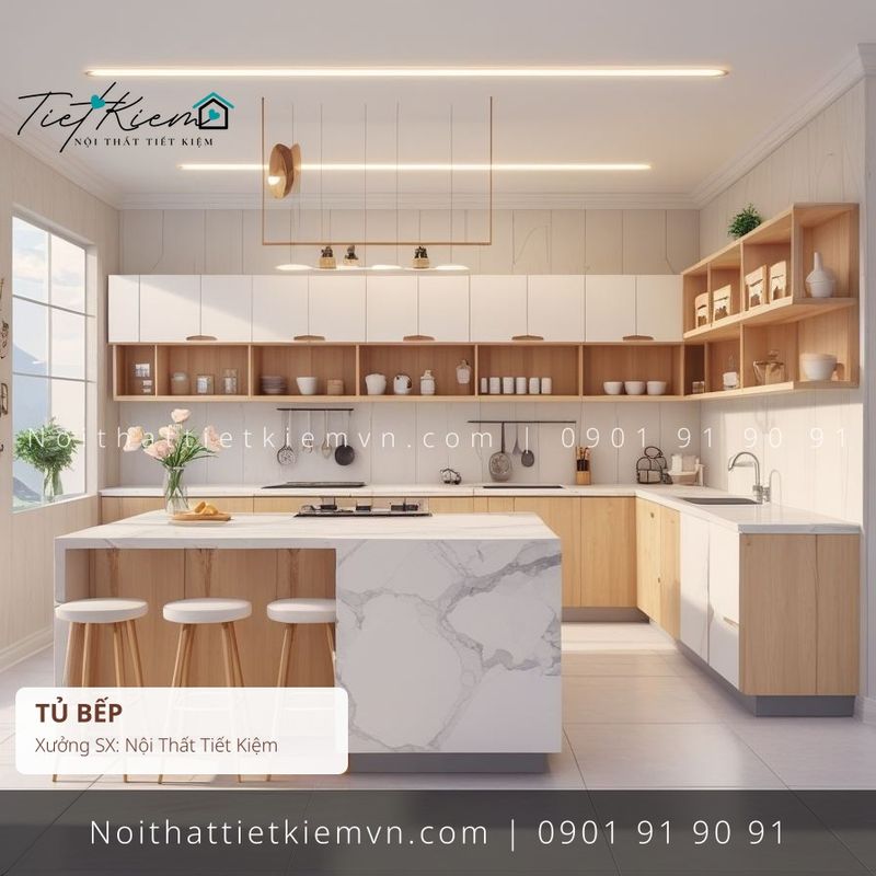 Thi Công Tủ Bếp đẹp giá rẻ tại Nội Thất Tiết Kiệm HCM top 9 thi công tủ bếp hiện đại hạn chế ẩm giá rẻ - Thi Công Tủ Bếp - Nội Thất Tiết Kiệm