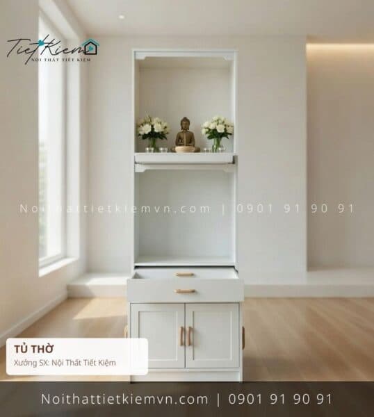 top 9 tủ thờ hiện đại gỗ cho căn hộ giá rẻ 1 Tủ Thờ Bàn Thờ Nội Thất Tiết Kiệm HCM