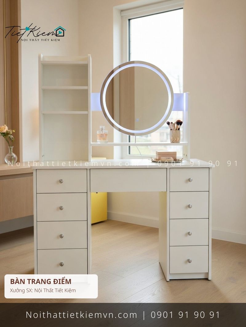 top 99 bàn trang điểm gỗ sồi hiện đại giá rẻ - Bàn Trang Điểm - Nội Thất Tiết Kiệm