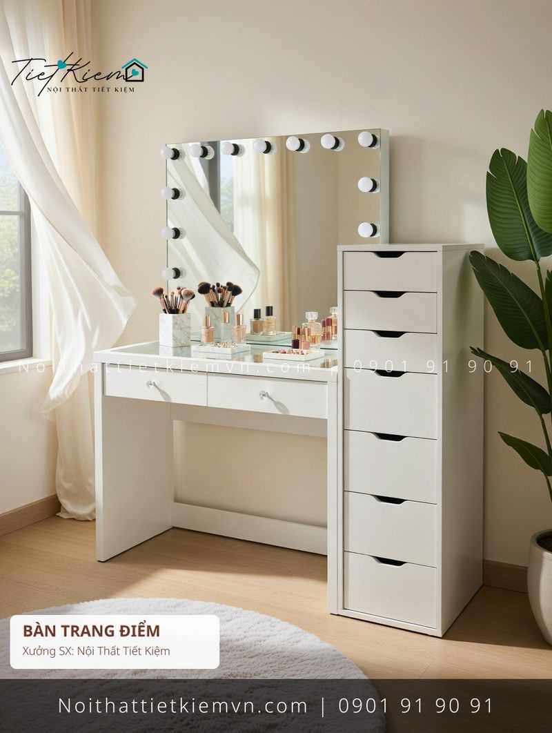 top 99 các mẫu bàn trang điểm cao cấp MDF cho văn phòng giá rẻ - Bàn Trang Điểm - Nội Thất Tiết Kiệm