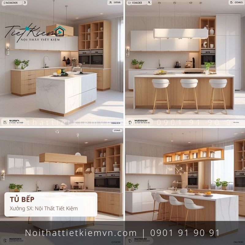 top tủ bếp đẹp MDF cho nhà phố giá rẻ - Tủ Bếp - Nội Thất Tiết Kiệm