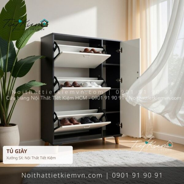 top tủ giầy cửa mở luxury sang trọng giá rẻ 1 Tủ Giày Nội Thất Tiết Kiệm HCM
