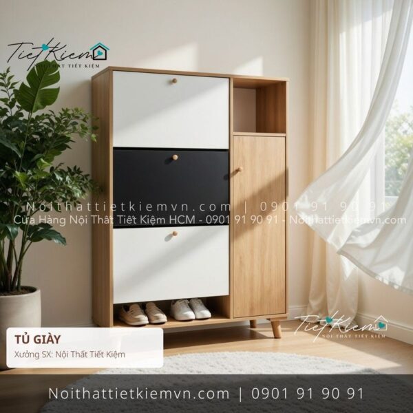 top tủ giầy thông minh có ghế cho căn hộ giá rẻ 1 Tủ Giày Nội Thất Tiết Kiệm HCM