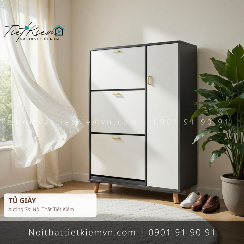 top tủ giầy thông minh có ghế cho căn hộ giá rẻ - Tủ Giày - Nội Thất Tiết Kiệm