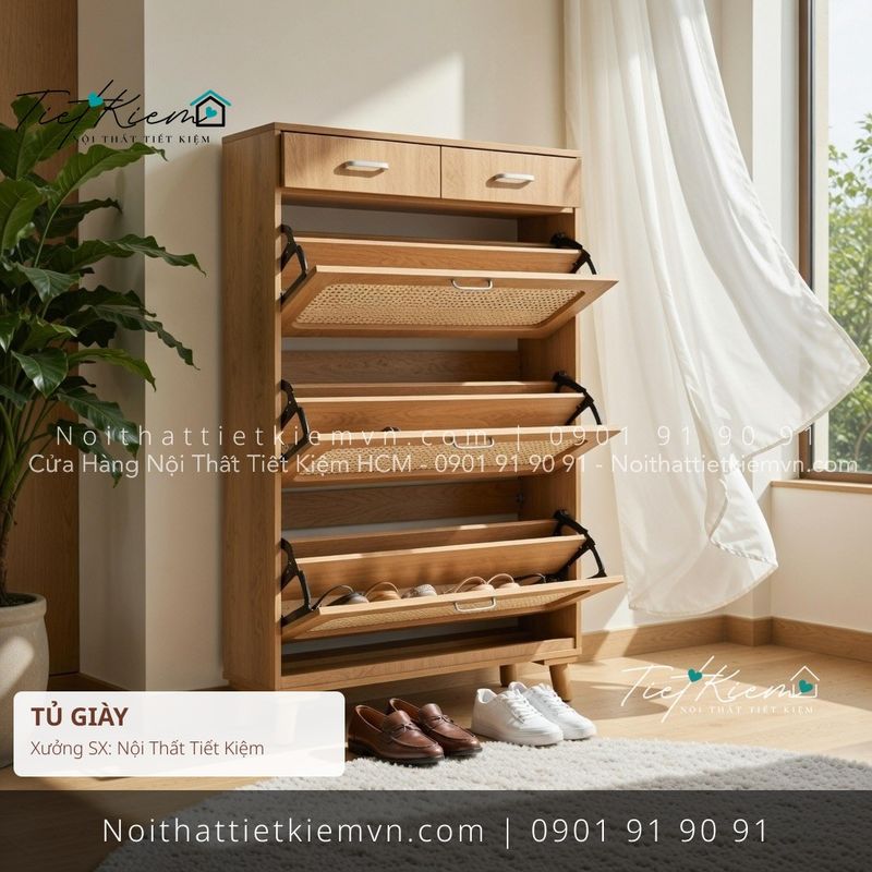 top tủ giầy thông minh có ghế cho căn hộ giá rẻ - Tủ Giày - Nội Thất Tiết Kiệm