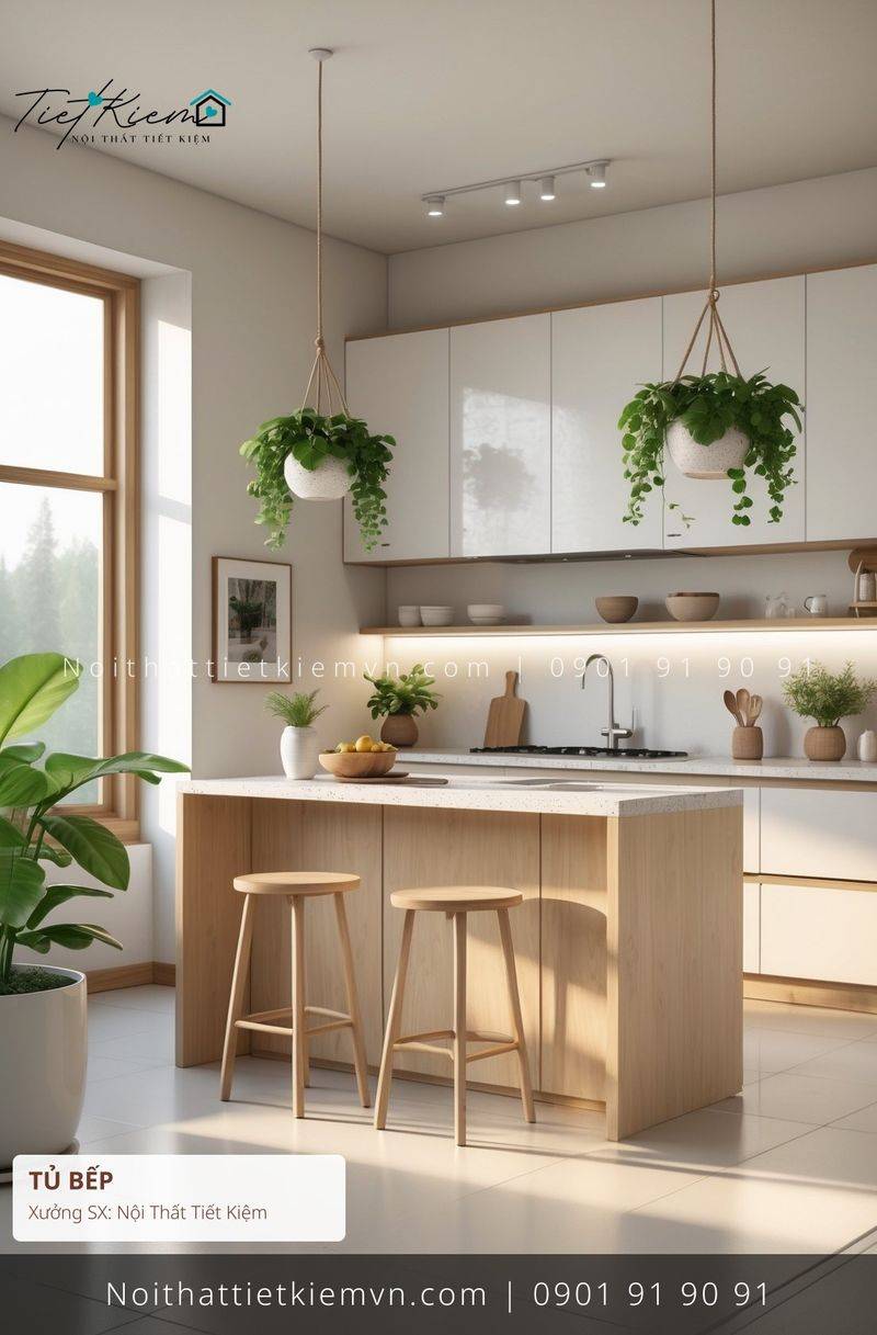 tủ bếp đẹp minimal giá rẻ - Tủ Bếp - Nội Thất Tiết Kiệm