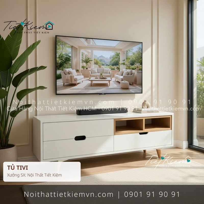 tủ tivi hiện đại cánh lật HCM giá rẻ - Kệ Tủ Tivi - Nội Thất Tiết Kiệm