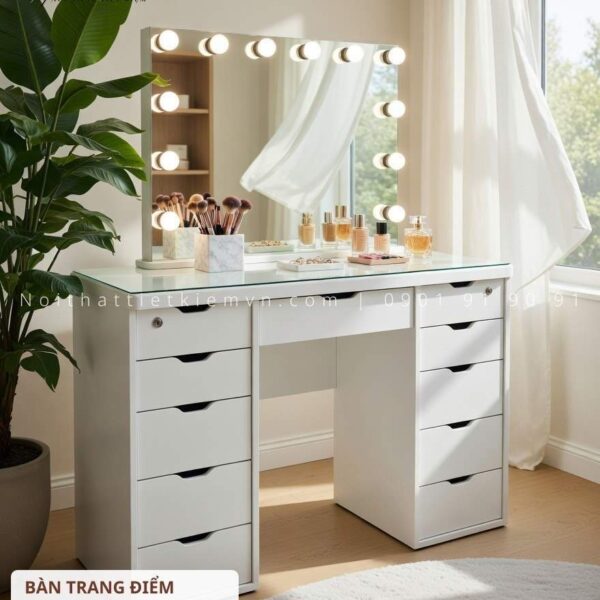 bàn trang điểm cao cấp đèn led chuyên nghiệp
