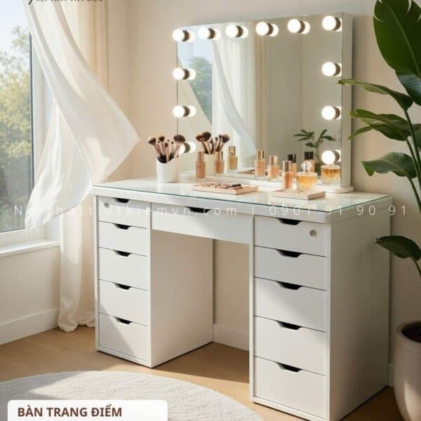 Bàn trang điểm cao cấp đèn led chuyên nghiệp