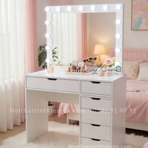 bàn trang điểm có gương đèn ngang 90cm