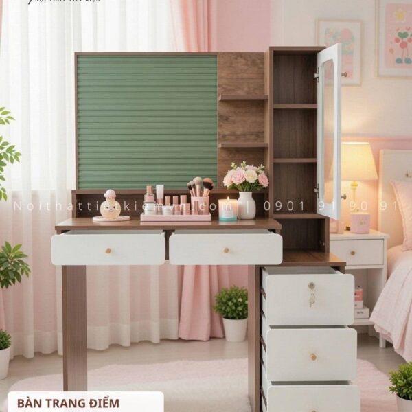 bàn trang điểm có kệ nước hoa