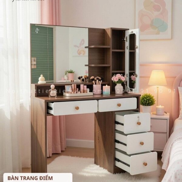 bàn trang điểm có kệ nước hoa