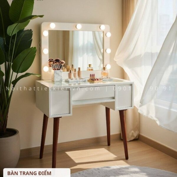bàn trang điểm đèn led thiết kế