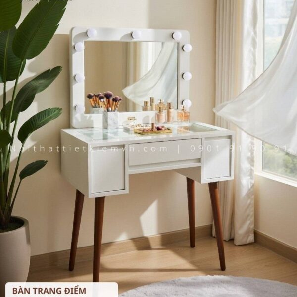 bàn trang điểm đèn led thiết kế