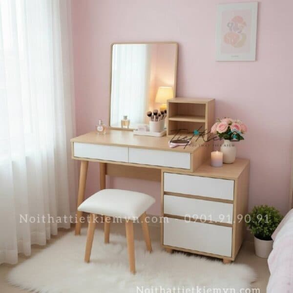 Bàn trang điểm gỗ cho gia đình ngang 1m2