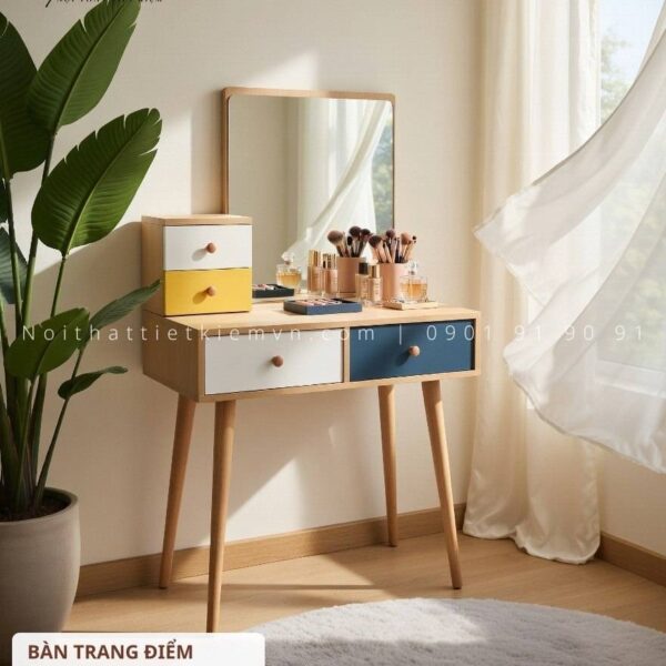 bàn trang điểm gỗ phòng ngủ không đèn