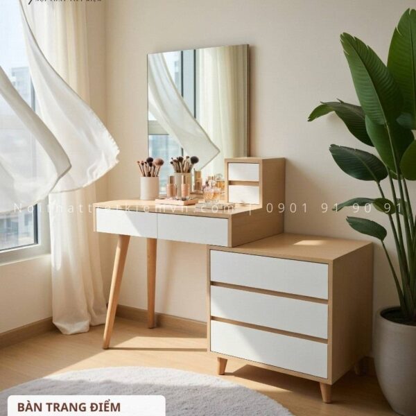 bàn trang điểm gỗ thiết kế n1200