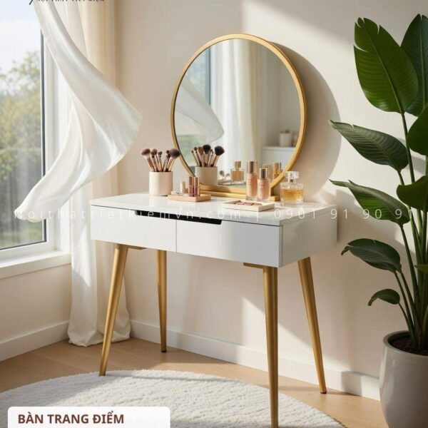 bàn trang điểm gương tròn nttk