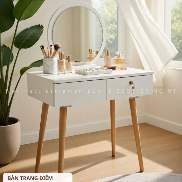 bàn trang điểm gương tròn nttk