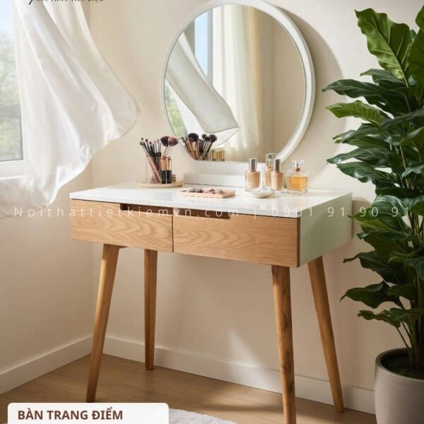 bàn trang điểm gương tròn nttk