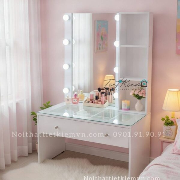 bàn trang điểm mini có đèn led
