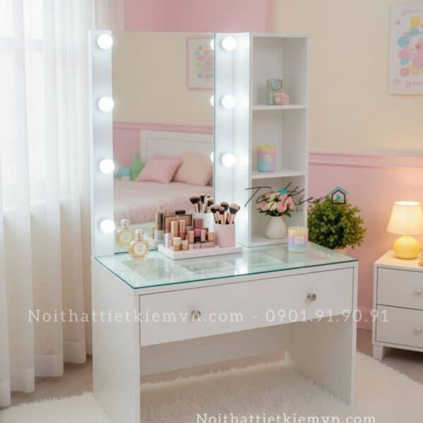 Bàn trang điểm mini có đèn led cho bạn gái