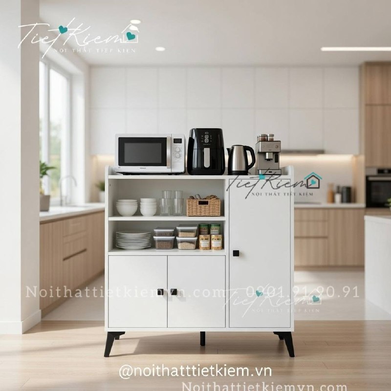 Kệ bếp gỗ đa năng ngang 90cm để đồ nhà 3 kệ bếp gỗ