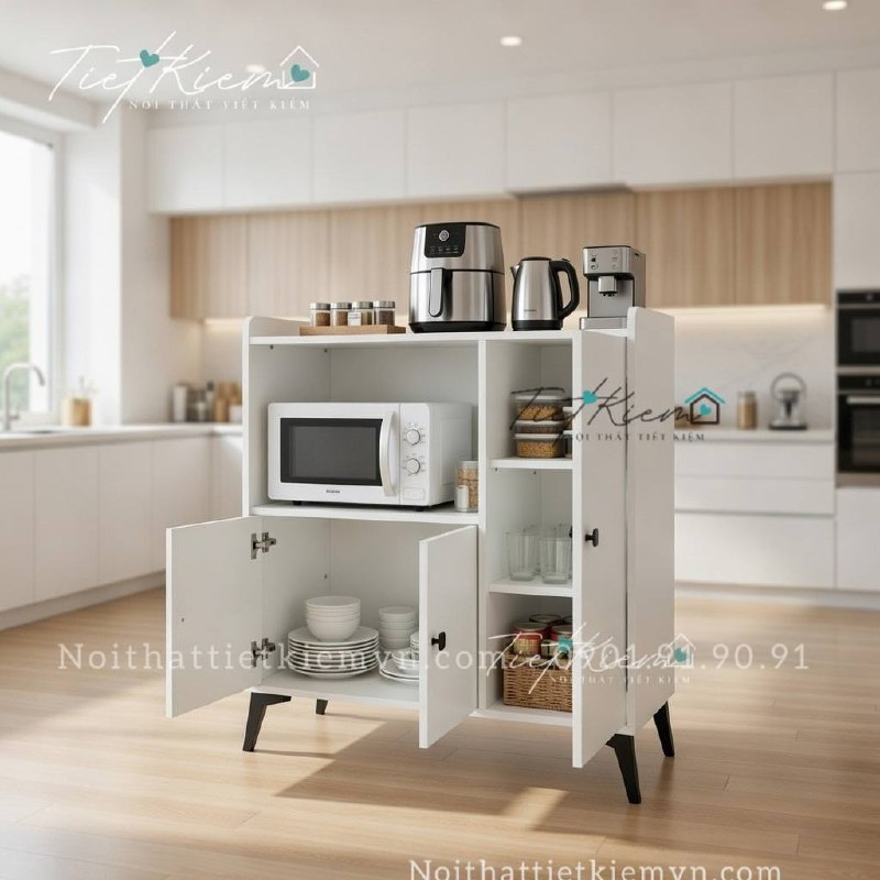 Kệ bếp gỗ đa năng ngang 90cm để đồ nhà 4 kệ bếp gỗ