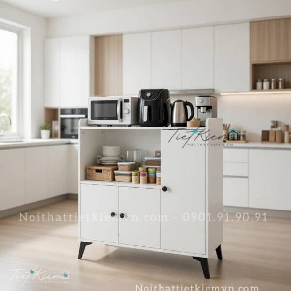Kệ bếp gỗ đa năng ngang 90cm để đồ nhà