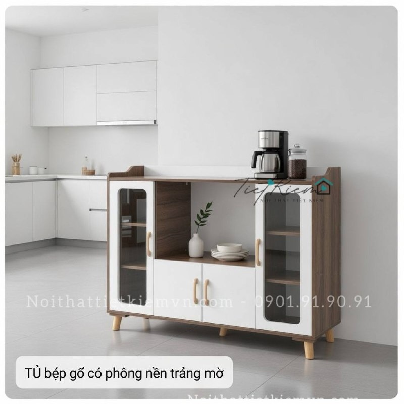 Kệ để lò vi sóng vân gỗ óc chó ngang 1m2 1 kệ để lò vi sóng vân gỗ