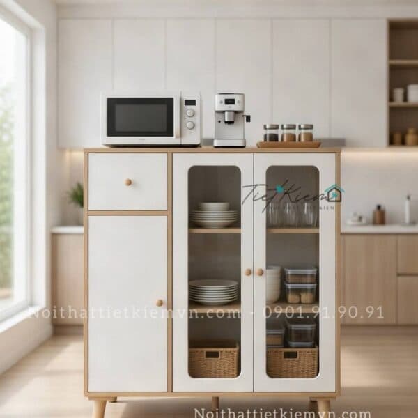 Kệ nhà bếp gỗ đa năng ngang 90cm