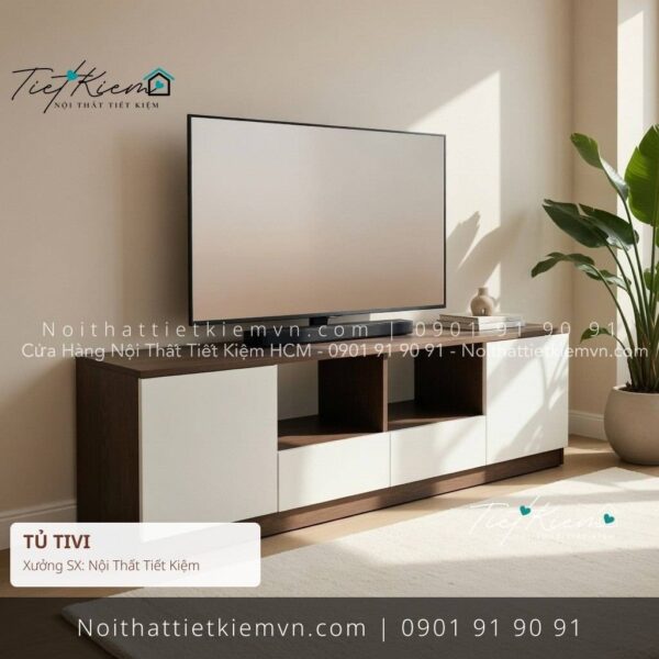 kệ tủ tivi phòng khách gỗ đẹp ngang 1m6